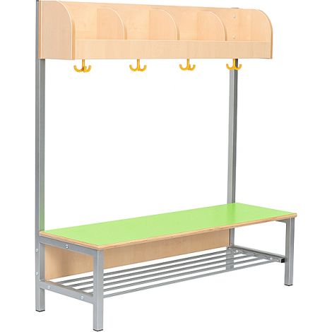 Vestiar Flexi cu bancuta, pentru 4 copii, verde, masura 3, sezut 35 cm H - imagine 7